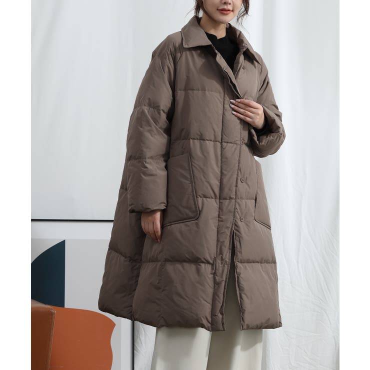 Banico】襟つきロングダウンジャケット[品番：XT000011296]｜aimoha