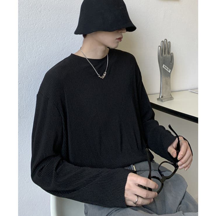 ブラック | aimoha mens シックカジュアルTシャツ | aimoha men