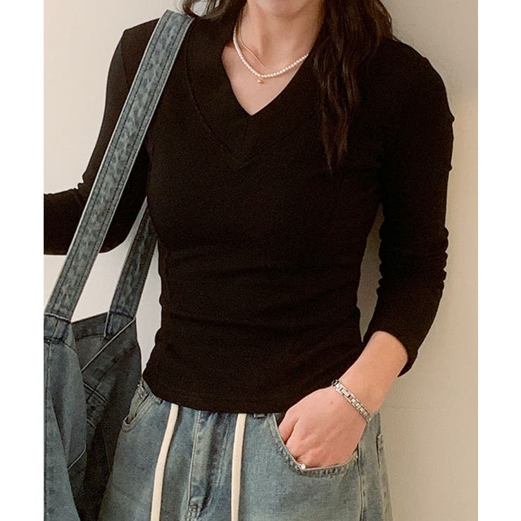 Vネックリブニット | aimoha  | 詳細画像10 