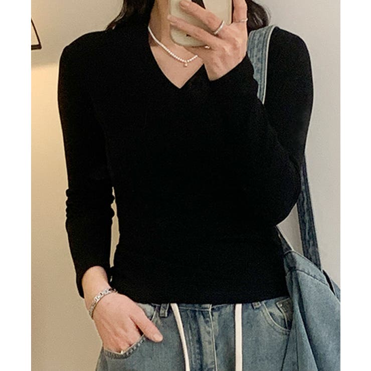 Vネックリブニット | aimoha  | 詳細画像13 