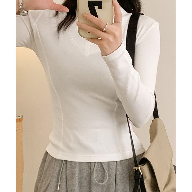 Vネックリブニット | aimoha  | 詳細画像6 