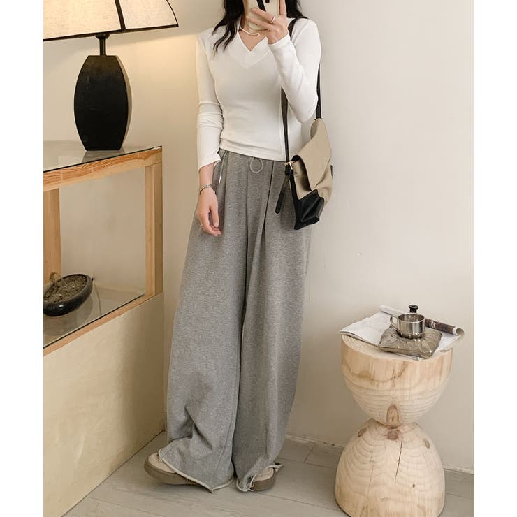 Vネックリブニット[品番：XT000013188]｜aimoha （アイモハ）の