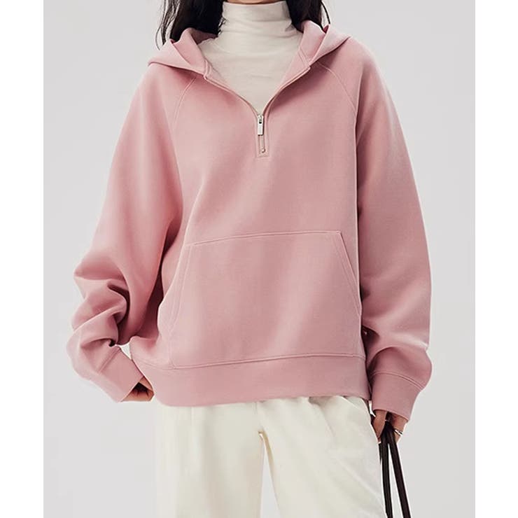 ピンク | ハーフジップフーディ ハーフジップ | aimoha 