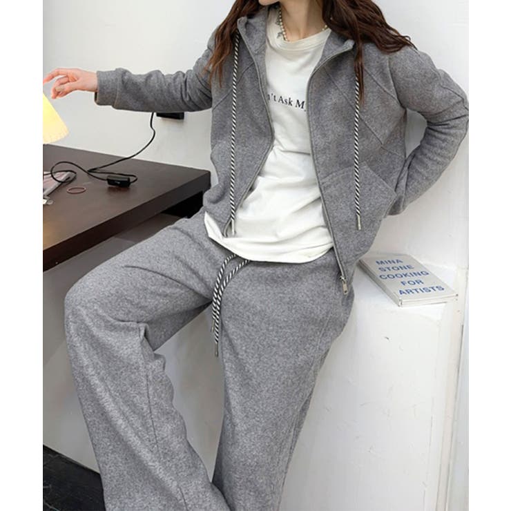 シンプルデザインジップアップセットアップ | aimoha  | 詳細画像4 