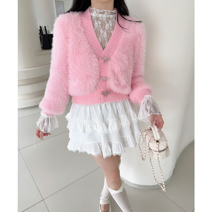 もこもこリボンボタンカーディガン Jasmine Grandiflorum【AW… | aimoha  | 詳細画像16 