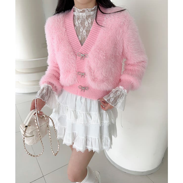 もこもこリボンボタンカーディガン Jasmine Grandiflorum【AW… | aimoha  | 詳細画像20 