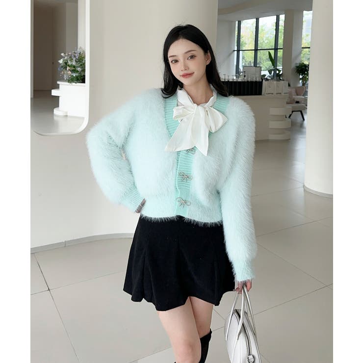 もこもこリボンボタンカーディガン Jasmine Grandiflorum【AW… | aimoha  | 詳細画像22 