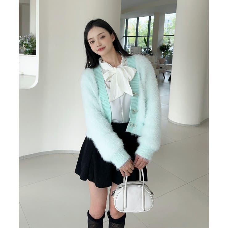 もこもこリボンボタンカーディガン Jasmine Grandiflorum【AW… | aimoha  | 詳細画像21 