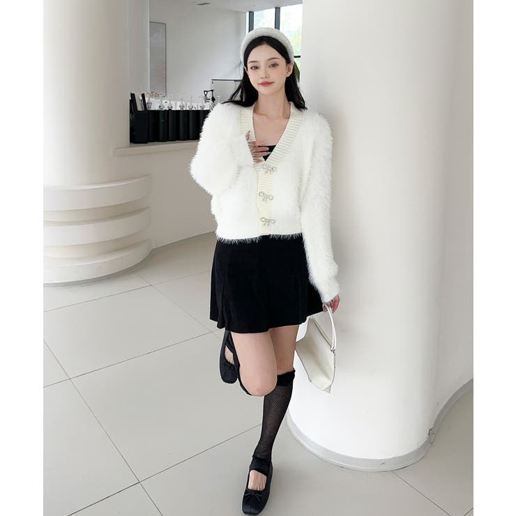 もこもこリボンボタンカーディガン Jasmine Grandiflorum【AW… | aimoha  | 詳細画像11 