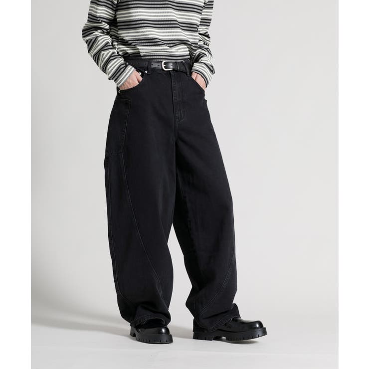 ブラック | 【aimoha neo】CurveCut Denimデニムパンツ | aimoha men