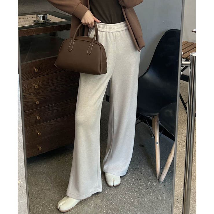 ライトベージュ | 【DECADE CLASSIC】ミックス素材ワイドパンツ | DECADECLASSIC