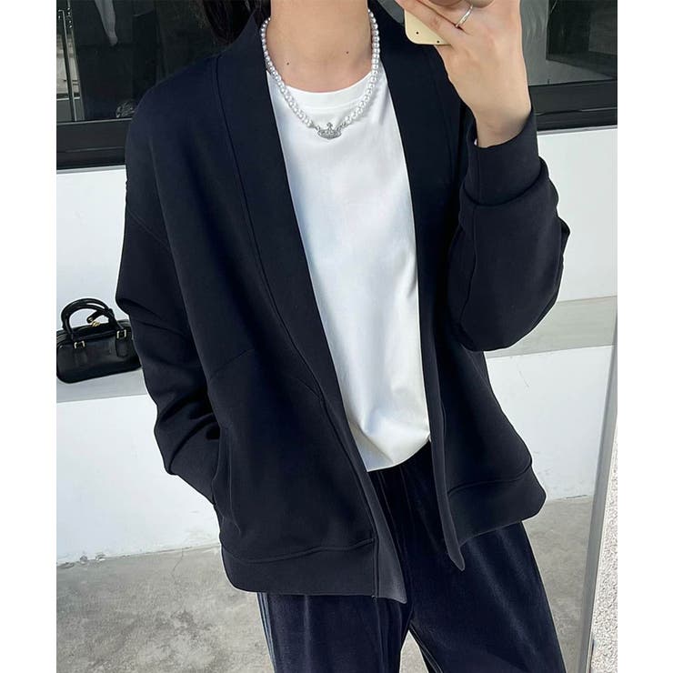 ネイビー | 【DECADE CLASSIC】ロングスリーブオープンカーディガン | DECADECLASSIC