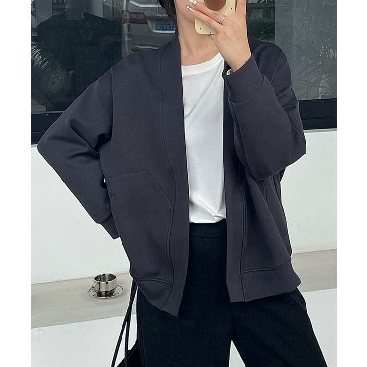 ダークグレー | 【DECADE CLASSIC】ロングスリーブオープンカーディガン | DECADECLASSIC