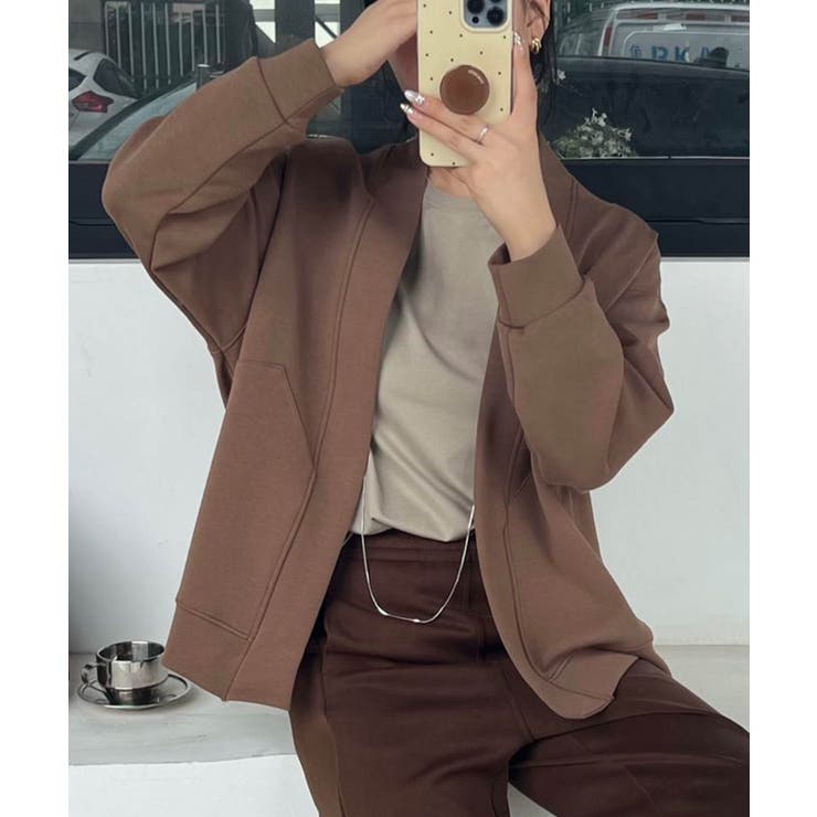 ブラウン | 【DECADE CLASSIC】ロングスリーブオープンカーディガン | DECADECLASSIC