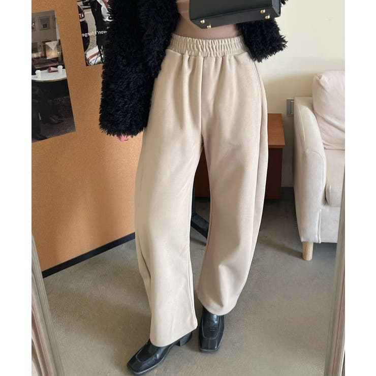 ベージュ | イージースウェットワイドパンツ | aimoha 