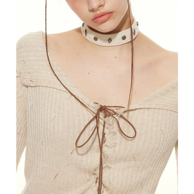 【HOOK】for girls ダメージ編み上げニットソー | HOOK | 詳細画像14 