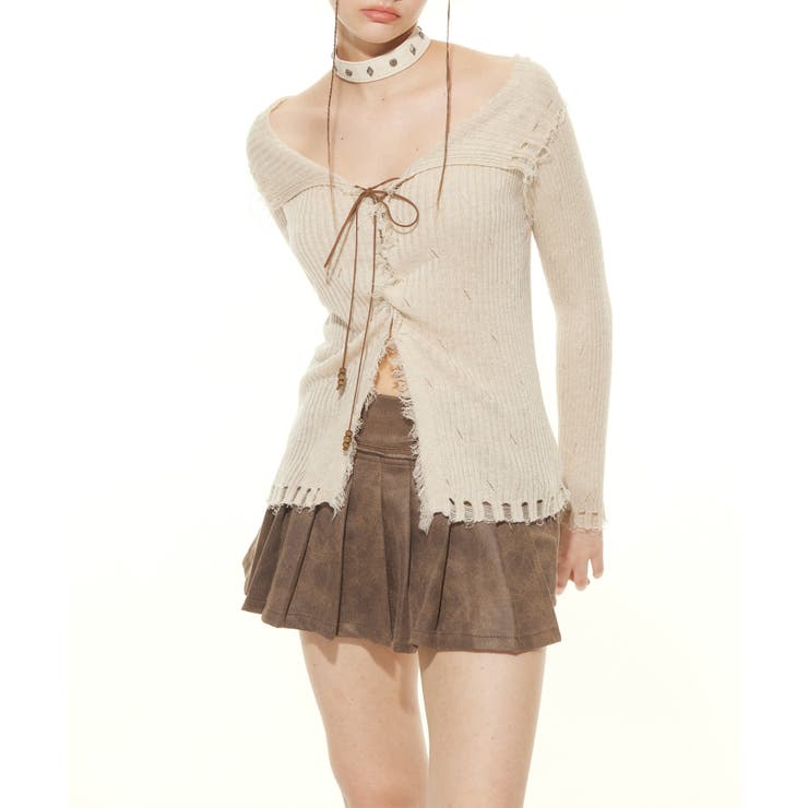 【HOOK】for girls ダメージ編み上げニットソー | HOOK | 詳細画像16 