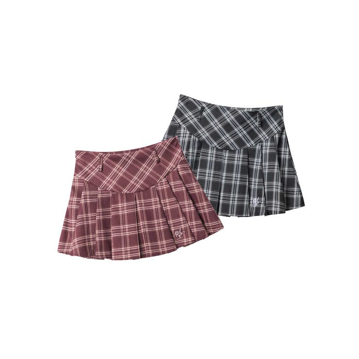HOOK】for girls チェック柄ボックスプリーツミニスカート[品番