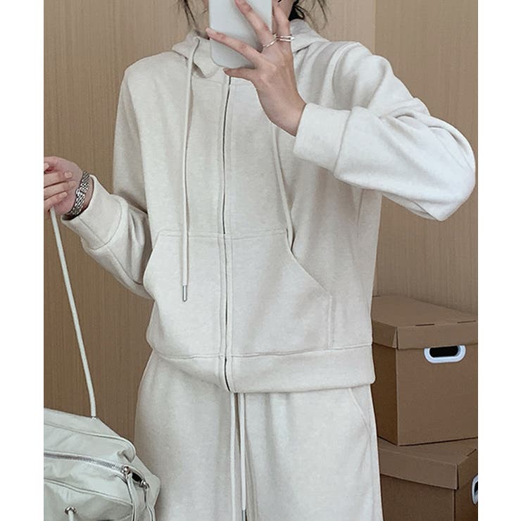 ライトベージュ | シンプルパーカー | aimoha 