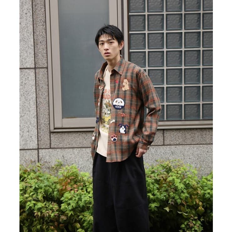 HOOK -original- レトロ古着風 ドッグ刺繍チェックシャツ | HOOK | 詳細画像7 