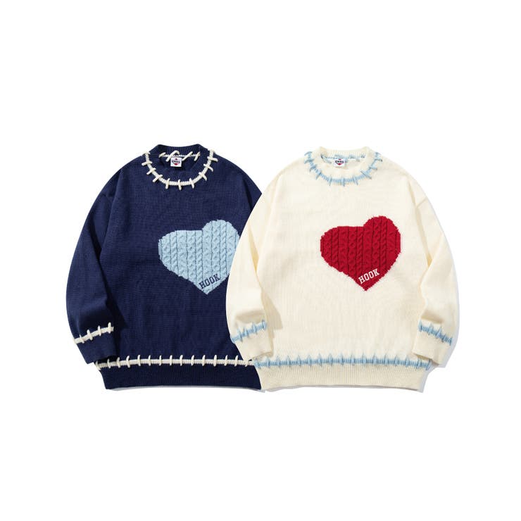 HOOK -original- ハートジャカードニットプルオーバー | HOOK | 詳細画像1 