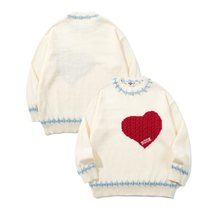 HOOK -original- ハートジャカードニットプルオーバー | HOOK | 詳細画像3 