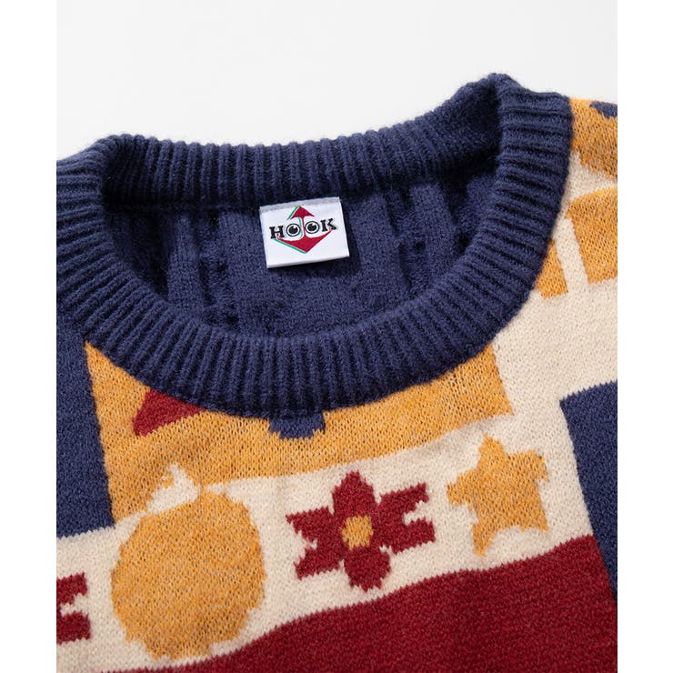 HOOK -original- 厚手パッチワーククリスマスニットプルオーバー | HOOK | 詳細画像11 