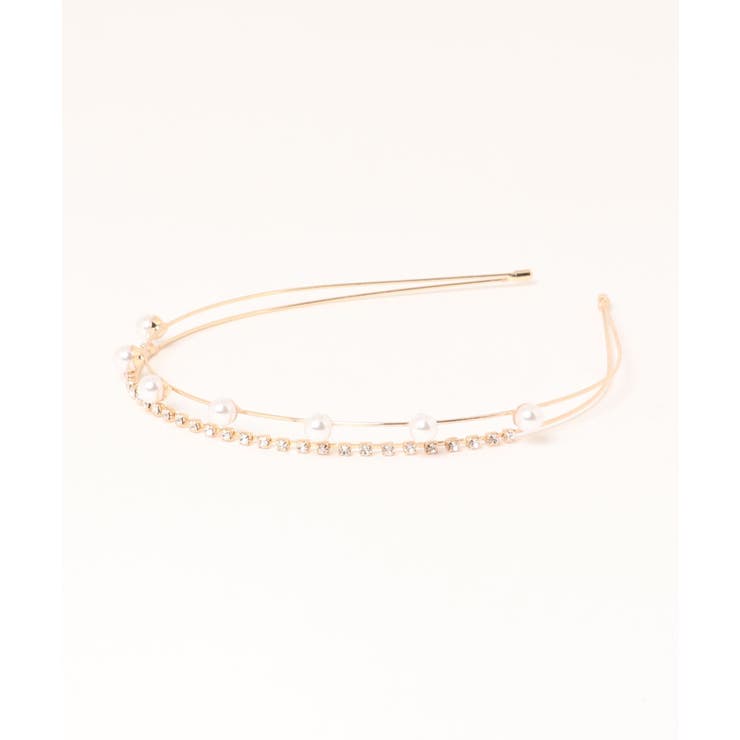 パールとゴールドの華奢カチューシャ 韓国ファッション ハイウエスト | aimoha  | 詳細画像13 