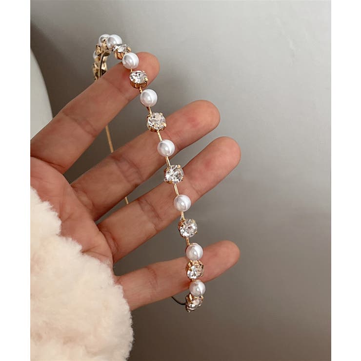 ゴールド6 | パールとゴールドの華奢カチューシャ 韓国ファッション ハイウエスト | aimoha 