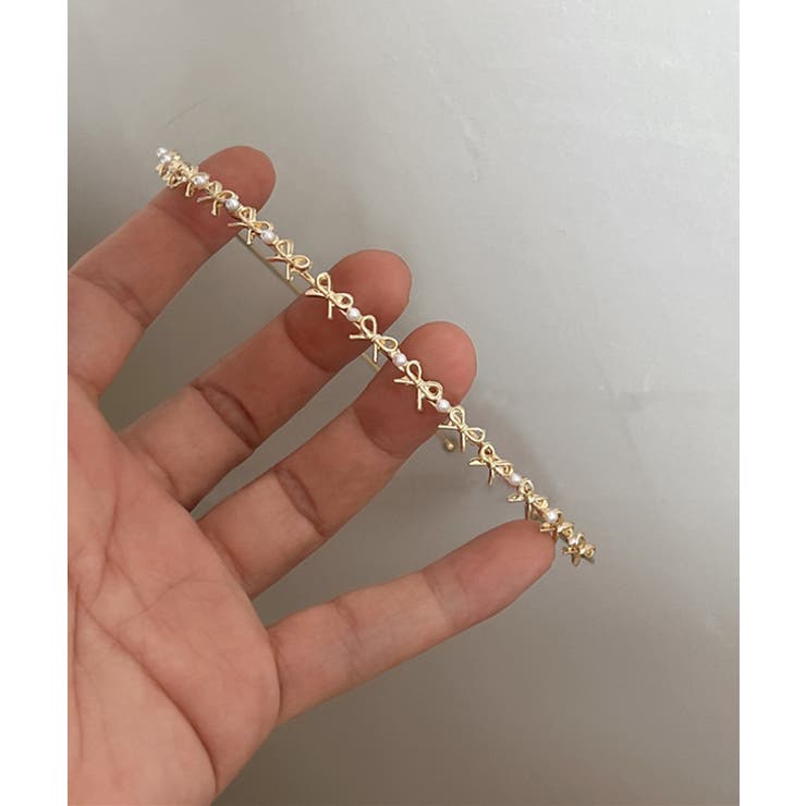 ゴールド7 | パールとゴールドの華奢カチューシャ 韓国ファッション ハイウエスト | aimoha 