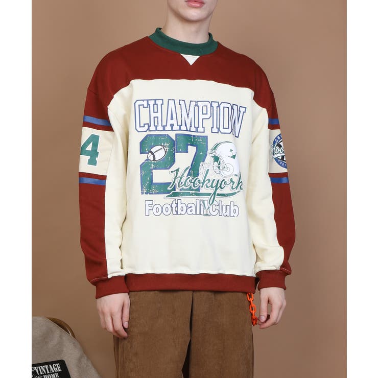 スウェット【HOOK】アメカジカレッジ風フットボールプリントスウェット ストリー… | HOOK | 詳細画像29 