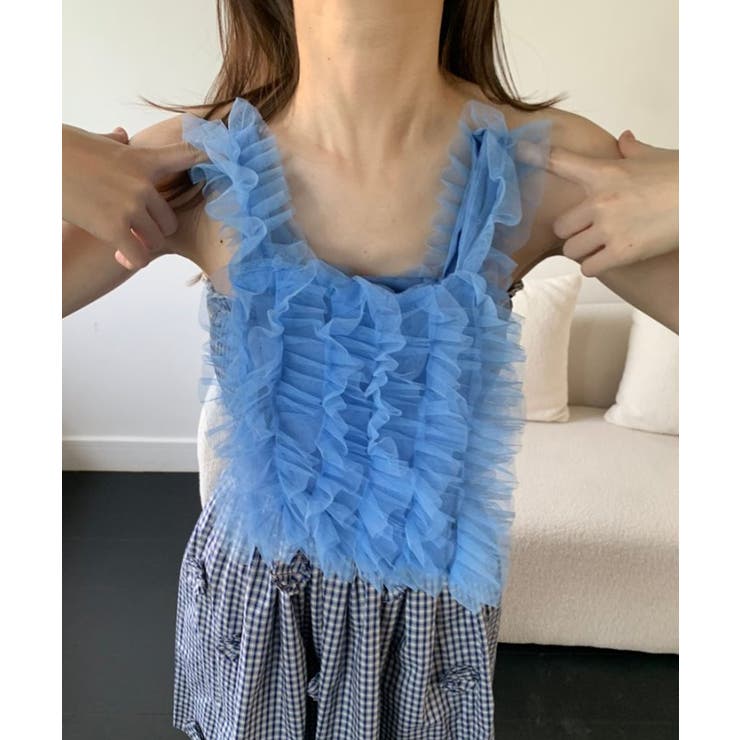 ブルー | チュールフリルキャミバッグ | HOOK