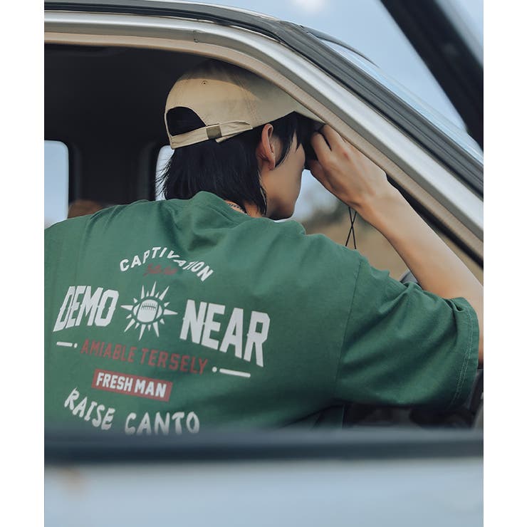 グリーン | HOOK アメカジロゴプリント半袖tシャツ カジュアル | HOOK