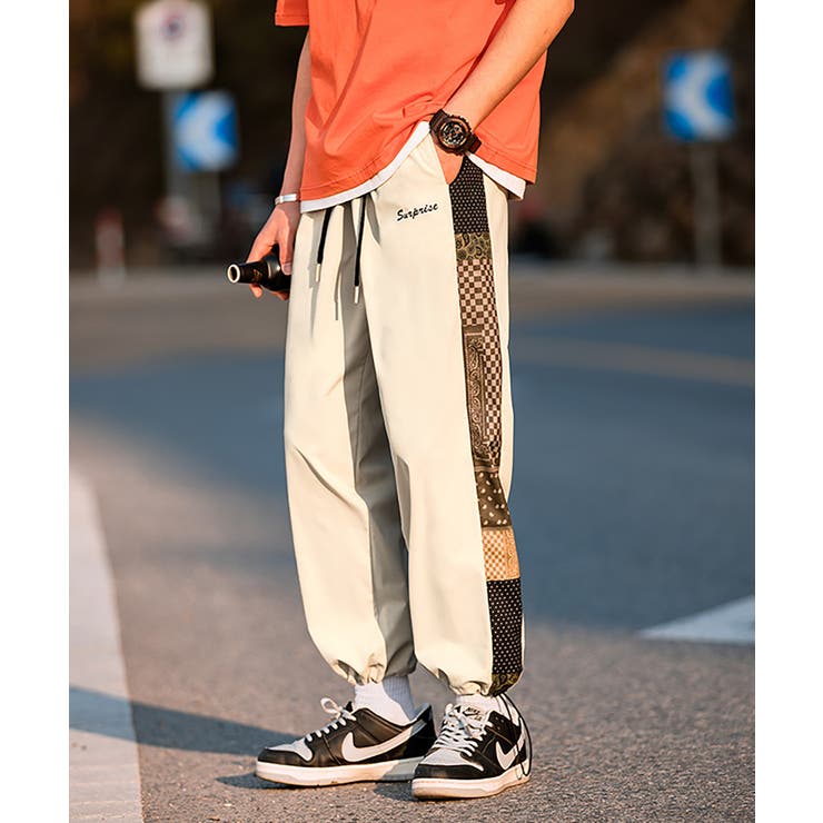 Hook アメカジサイドバンダナ切り替え裾絞りパンツ 韓国ファッション 品番 Xt Hook フック のメンズファッション 通販 Shoplist ショップリスト
