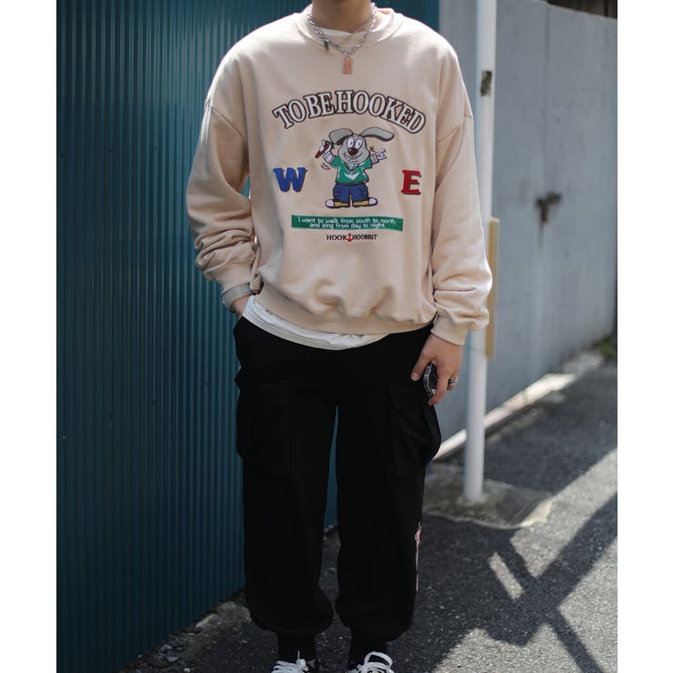 HOOK original アメカジイラストロゴ刺繍スウェット[品番：XT000005256]｜HOOK（フック ）のメンズファッション通販｜SHOPLIST（ショップリスト）
