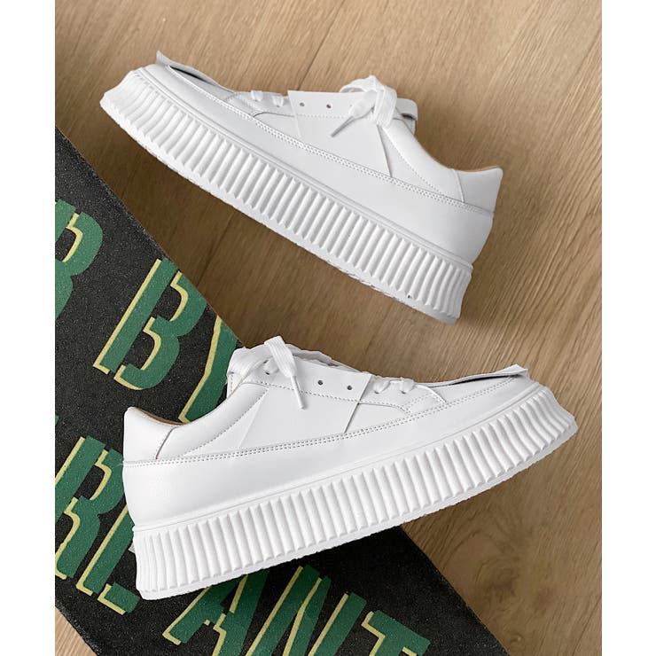 シンプルきれいめ個性派厚底スニーカー | aimoha men | 詳細画像21 