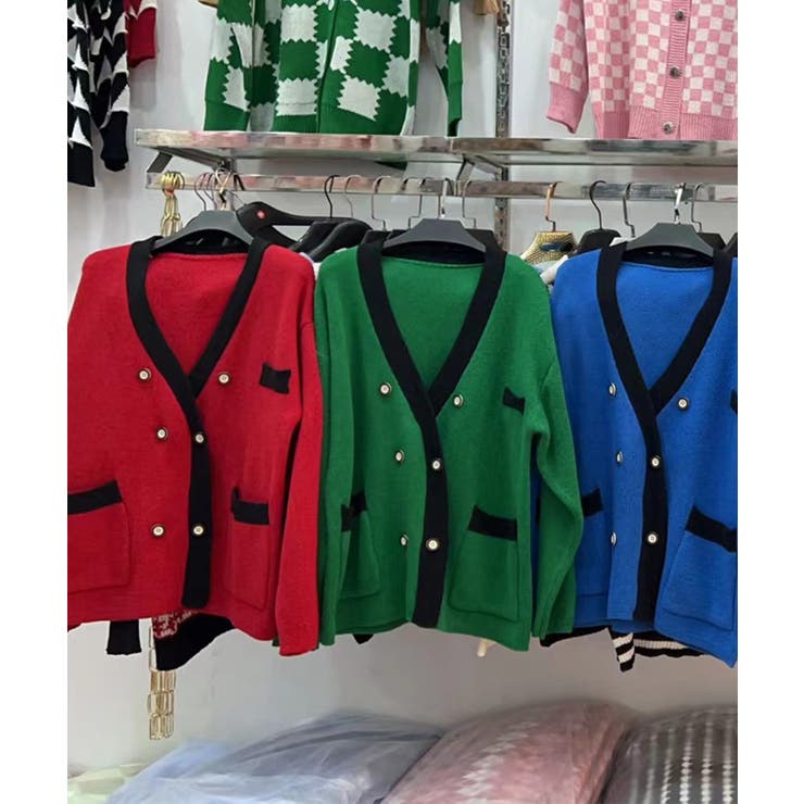 カーディガン ビッグシルエットダブルボタンニットカーディガン 韓国ファッション | aimoha  | 詳細画像15 