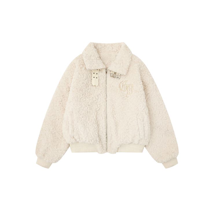 ライトベージュ | ジップアップボアジャケット | HOOK