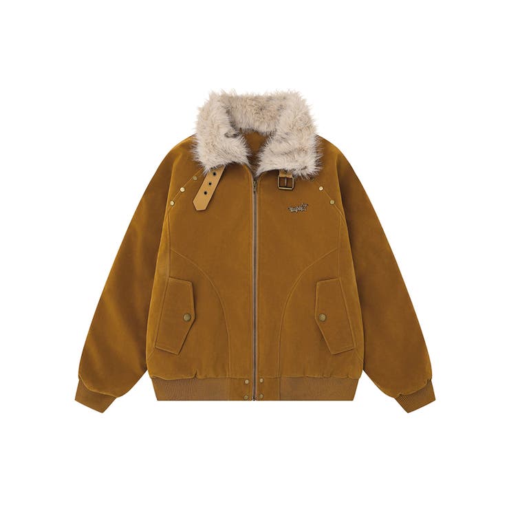 ブラウン | フェイクムートンジップアップジャケット | HOOK