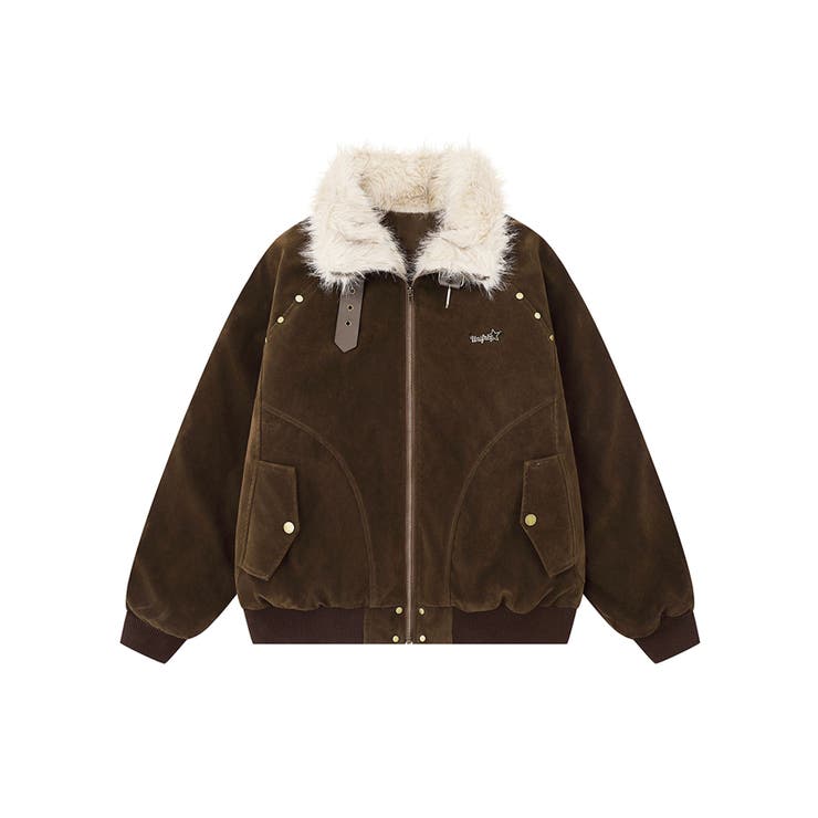 チョコ | フェイクムートンジップアップジャケット | HOOK