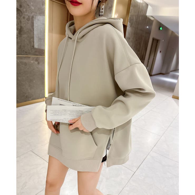 グリーン | サイドスリットパーカー | aimoha 