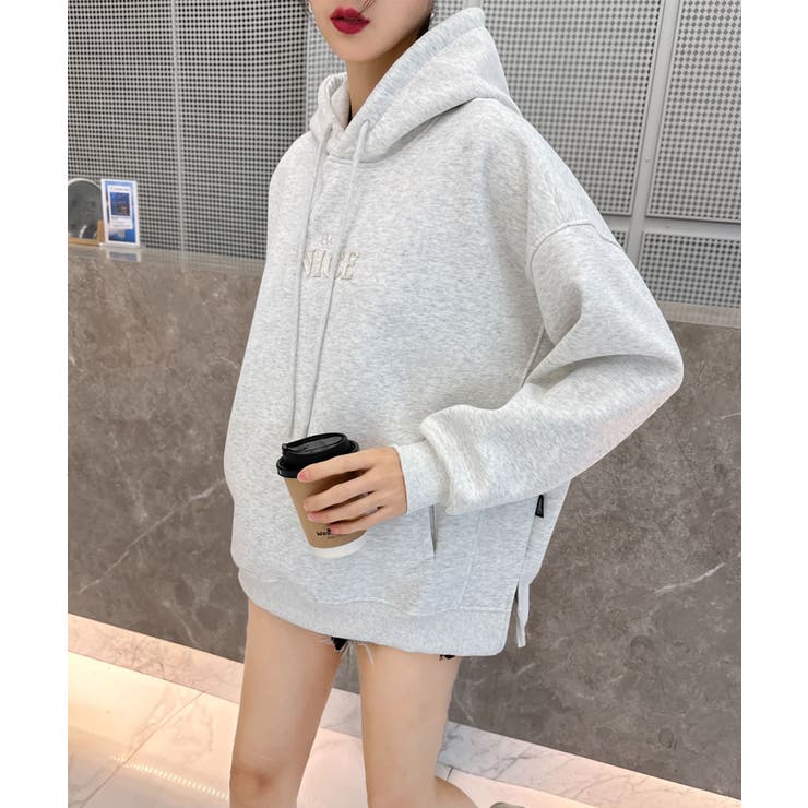 杢グレー | ロゴ刺繍パーカー | aimoha 