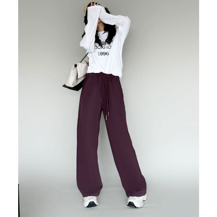 裏起毛ワイドレッグスウェットパンツ【AW】 | aimoha  | 詳細画像1 