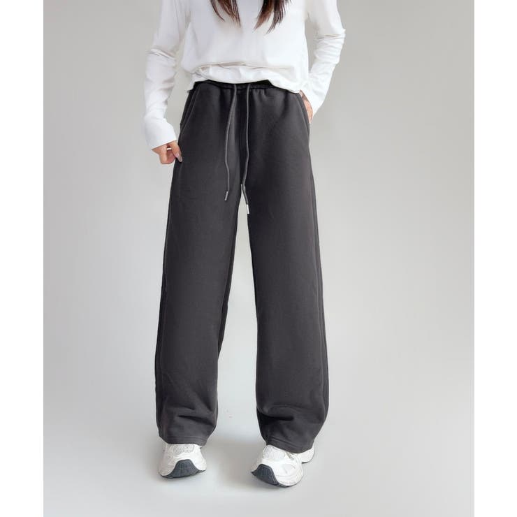 ダークグレー | 裏起毛ワイドレッグスウェットパンツ【AW】 | aimoha 