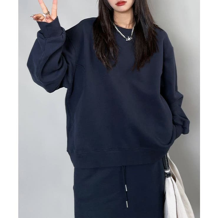 ネイビー | 裏起毛スウェット【AW】 | aimoha 