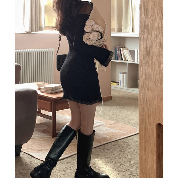 シアーニットミニワンピース Jasmine Grandiflorum | aimoha  | 詳細画像2 