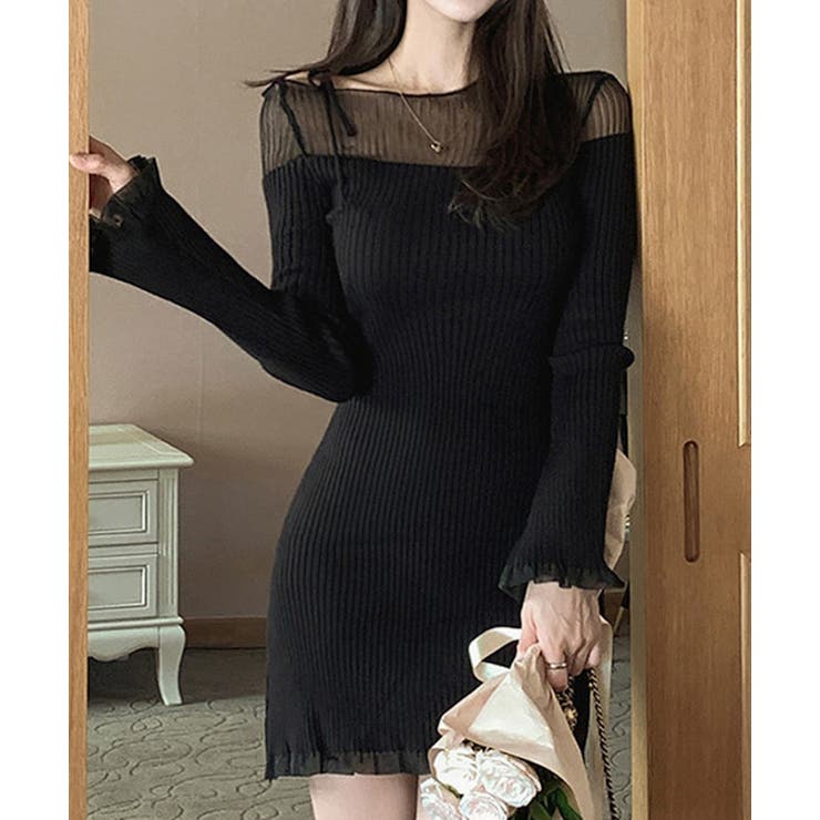 シアーニットミニワンピース Jasmine Grandiflorum | aimoha  | 詳細画像5 