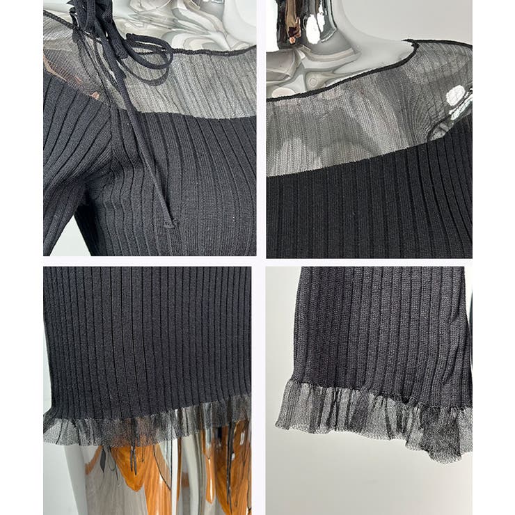 シアーニットミニワンピース Jasmine Grandiflorum | aimoha  | 詳細画像4 