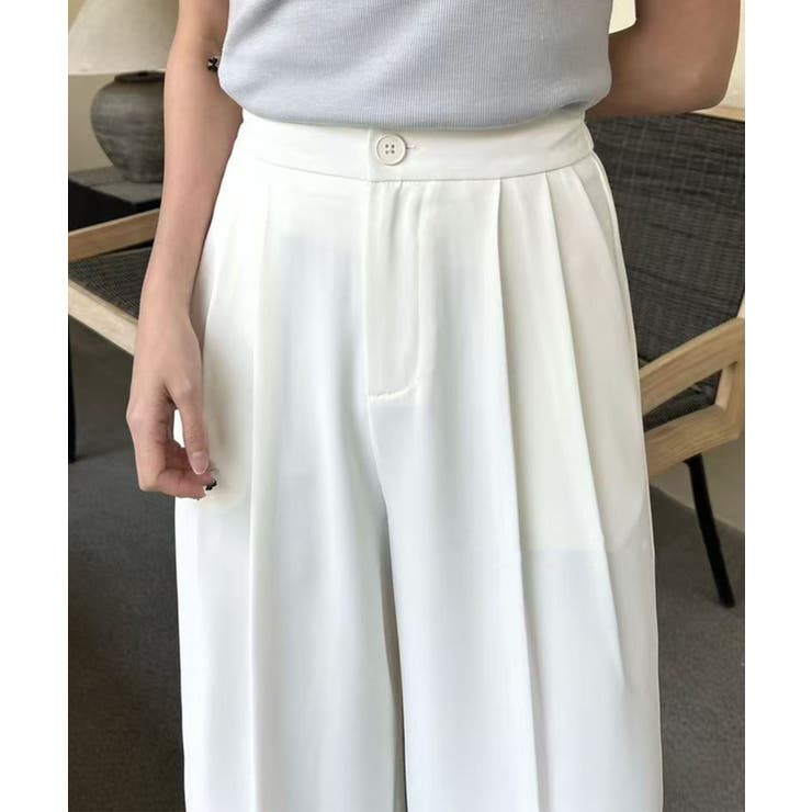 ストレート タック ワイドパンツ | aimoha  | 詳細画像7 