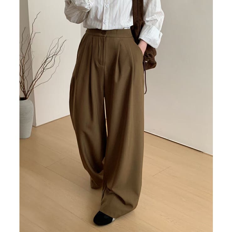 ストレート タック ワイドパンツ | aimoha  | 詳細画像1 